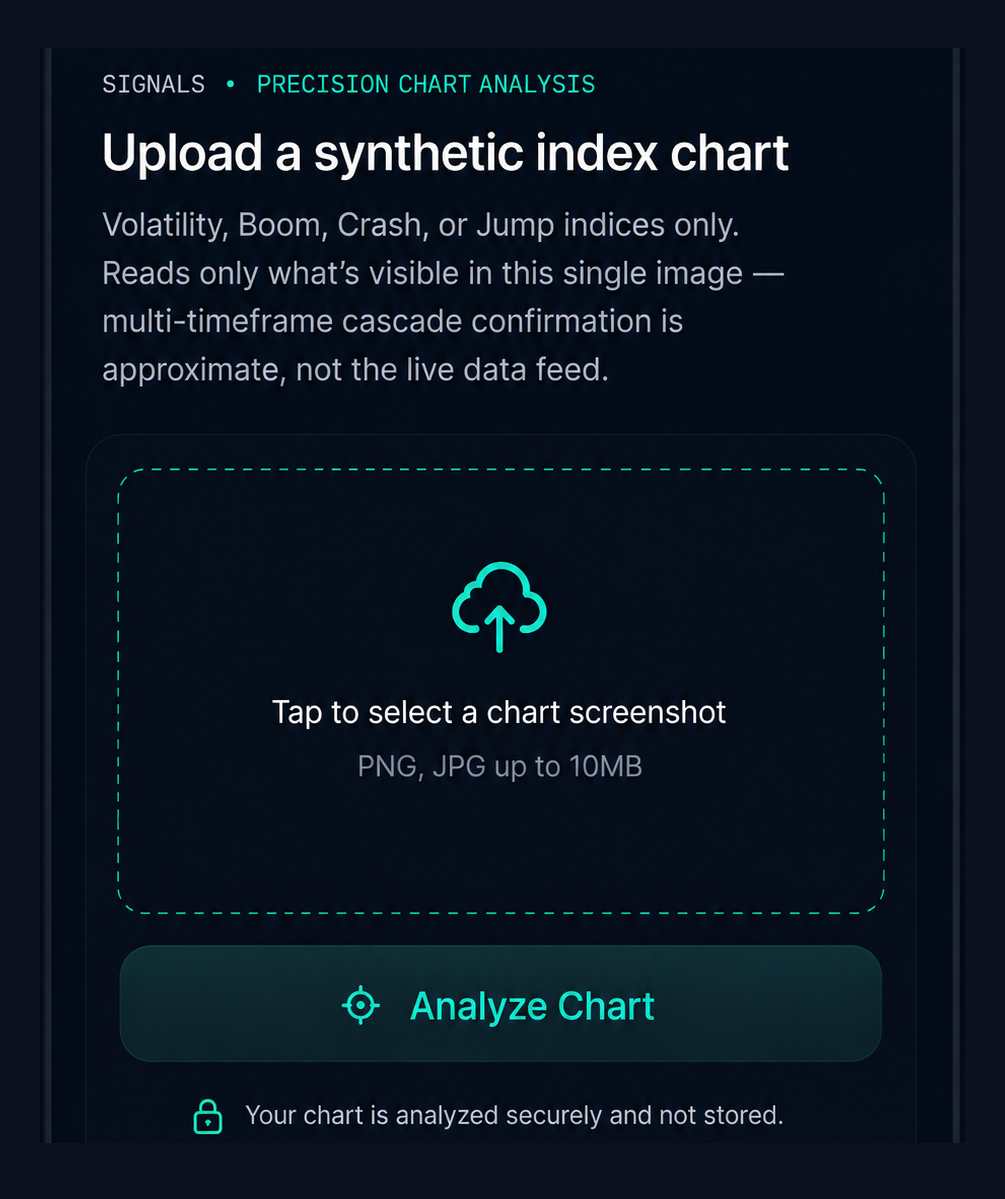 Chart upload screen, empty state